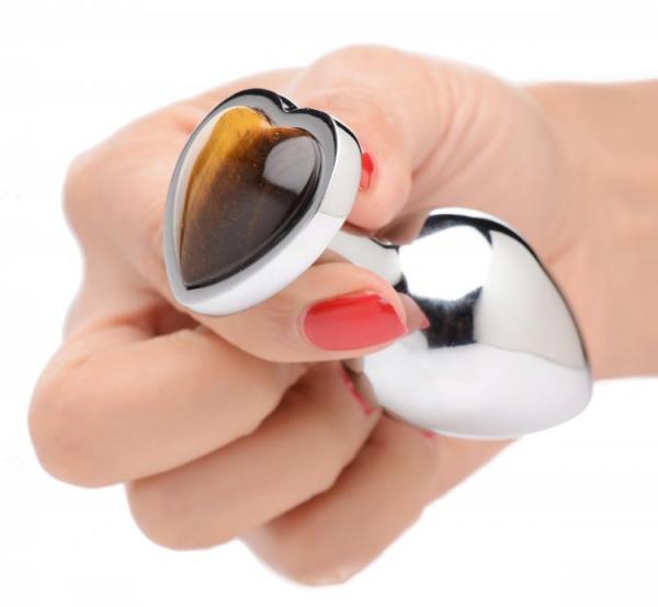 Booty Sparks Gemstones Small Heart Anal Plug Tiger Eye Sex Toy Product