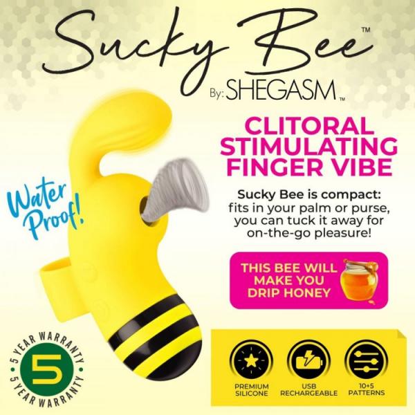Shegasm Sucky Bee Clit Stim Finger Vibe Sex Toy Product