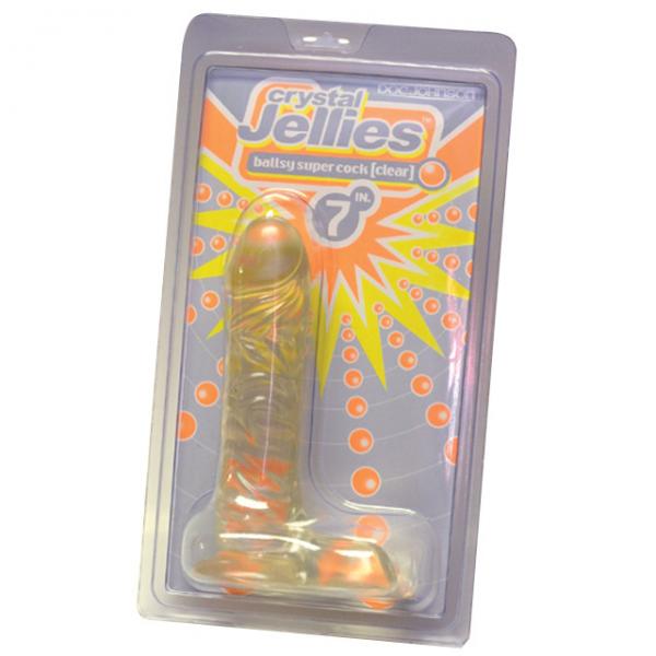 Crystal Jellies Ballsy Super C*ck 7 Inch - Clear	 Sex Toy Product