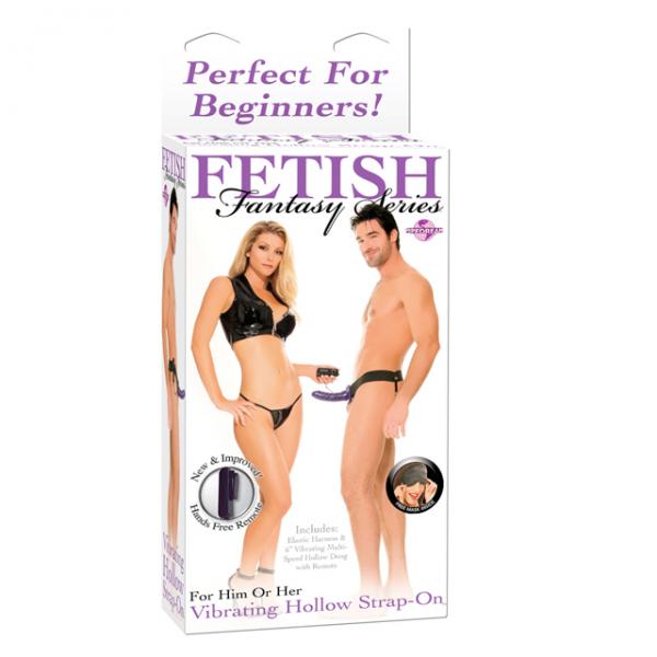 Fetish Fantasy For Him Or Her Vibrating Hollow Strap-on Purple Sex Toy Product