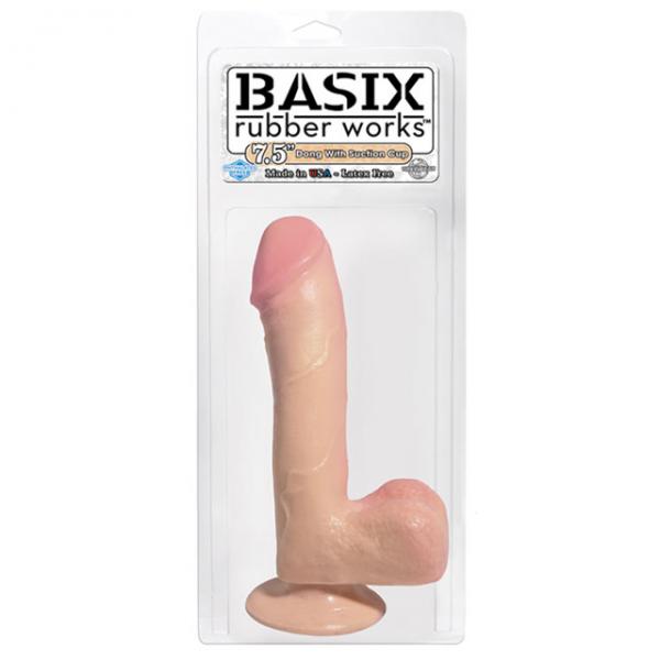 Basix Rubber Works 7.5in. Dong Suction Cup Beige Sex Toy Product