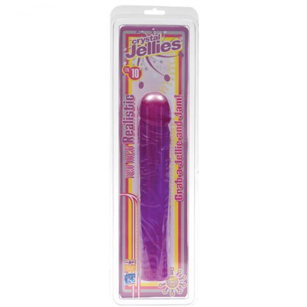 Crystal Jellies 10in Classic Dildo - Purple	 Sex Toy Product