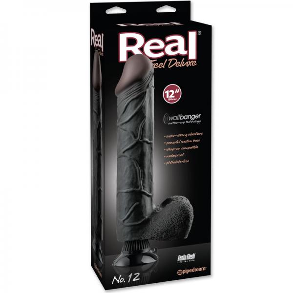 Real Feel Deluxe No.12 Black Vibrating Dildo Sex Toy Product