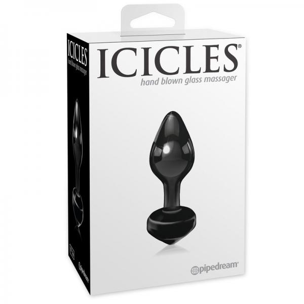 Icicles No. 44 Black Glass Butt Plug Sex Toy Product