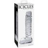 Icicles No. 63 Textured Glass Dildo With Balls 8.5" - Clear  Sex Toy Product Image 2
