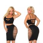Cocolicious Up All Night Bralette & Skirt Set Black O/S  Sex Toy Product