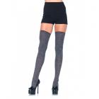 Heather Acrylic Rib Knit Thigh High Stockings O/S Gray Sex Toy Product