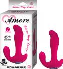 Amore Three Way Lover Silicone, Waterproof, 7 Functions, Usb Rechargable( Included With Cable) Pink Sex Toy Product