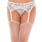 Lace Garter Belt with Thong Panty O/S White Sex Toy Product