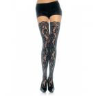 Lace Thigh High Stockings Lace Top O/S Black Sex Toy Product