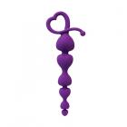 Hearts On A String Silicone Anal Beads Purple Sex Toy Product