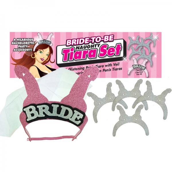 Bride To Be Naughty Bridal Tiara Set Pink Silver Sex Toy Product