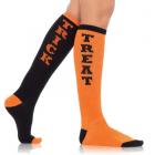Trick Or Treat Acrylic Knee Socks O/S Black/Orange   Sex Toy Product