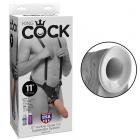 King Cock 11 In. Hollow Strap On Suspender System Flesh Sex Toy Product