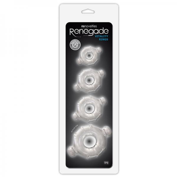 Renegade Vitality Rings Clear 4 Pack Sex Toy Product