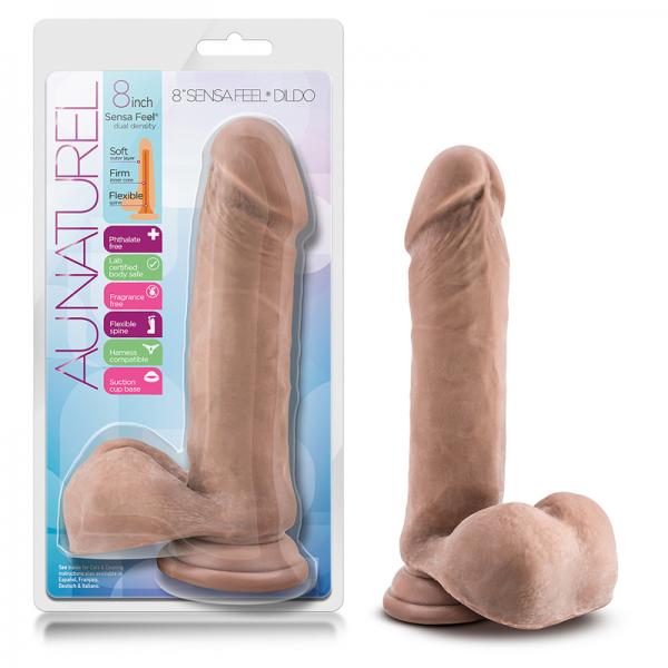 Au Naturel 8 inches Sensa Feel Dildo Latin Tan Sex Toy Product