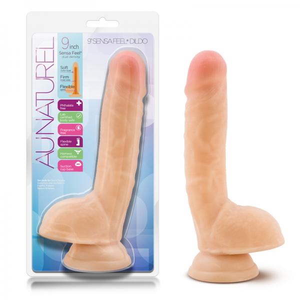 Au Naturel 9 inches Sensa Feel Dildo Beige Sex Toy Product