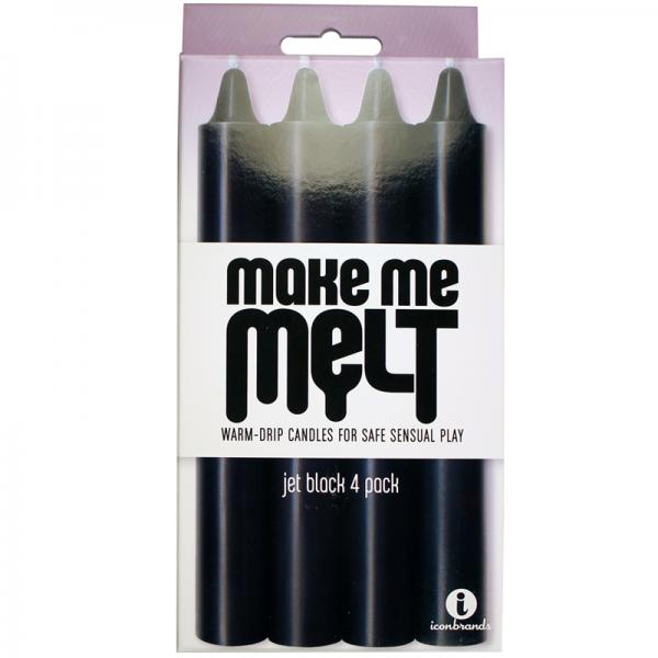 Make Me Melt Sensual Warm Drip Candles Black 4 Pack  Sex Toy Product