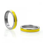 M2m Stainless C-ring W/yellow Band & Bag 1.75in Sex Toy Product