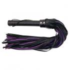 Rouge Flogger W/leather Handle & Floggers Black/purple Sex Toy Product