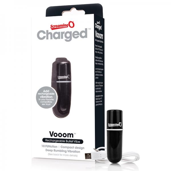 Screaming O Charged Vooom Rechargeable Bullet Vibe - Black Sex Toy Product