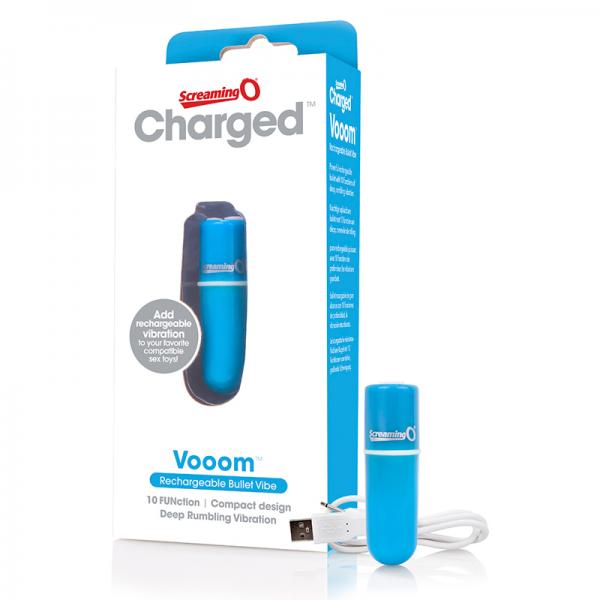 Screaming O Charged Vooom Rechargeable Bullet Vibe - Blue Sex Toy Product