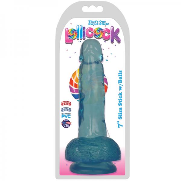 Lollicock Slim Stick W/balls 7in Berry Ice Sex Toy Product