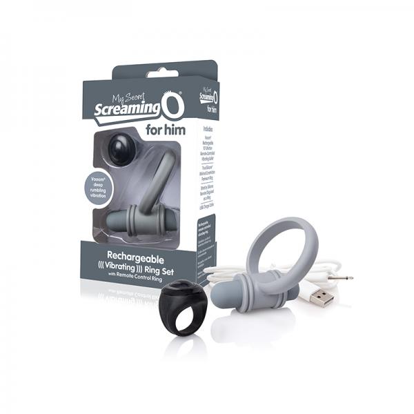 Screaming O My Secret Bullet And Ring For Him - Grey Sex Toy Product