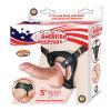 All American Whoppers 5 inches Curved Dong Balls Beige & Universal Harness Sex Toy Product Image 2
