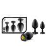Bling Plugs Training Kit Black with Rainbow Gems Sex Toy Product Image 2