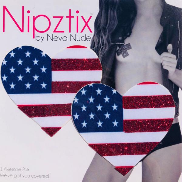 Neva Nude Pasty Hearts U.S Flag Sex Toy Product