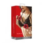 Ouch! Plush Leather Wrist Cuffs - Red Sex Toy Product