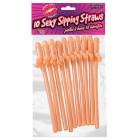 10 Sexy Sipping Straws Beige Pecker Sex Toy Product