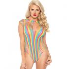 Shredded Opaque Cut Out Teddy With Snap Crotch Rainbow O/s Sex Toy Product