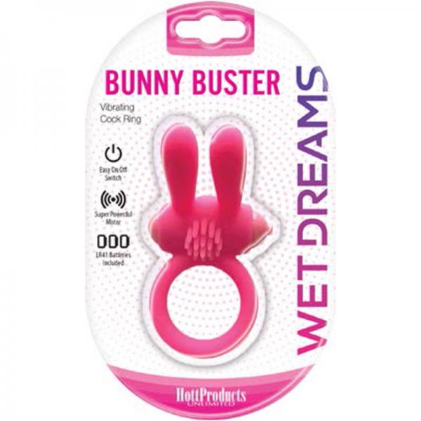 Wet Dreams Bunny Buster Cock Ring With Turbo Motor Pink Sex Toy Product