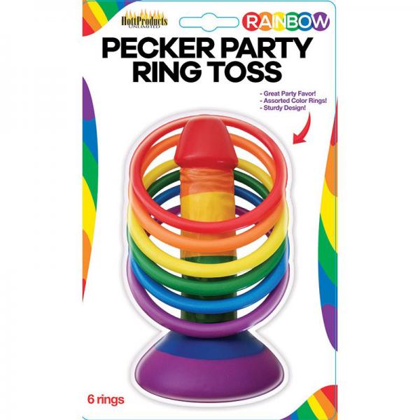 Rainbow Pecker Party Ring Toss Game 6 Rings Sex Toy Product