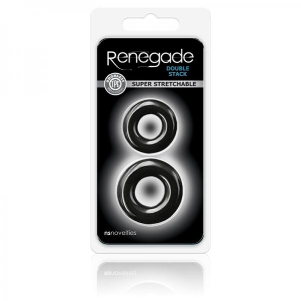 Renegade Double Stack Black Cock Rings Sex Toy Product