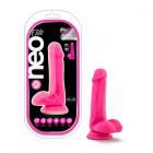 Neo Elite - 6in Silicone Dual Density Cock With Balls - Neon Pink Sex Toy Product