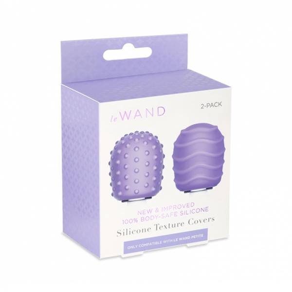 Le Wand Petite Silicone Texture Covers Violet Pack Of 2 Sex Toy Product