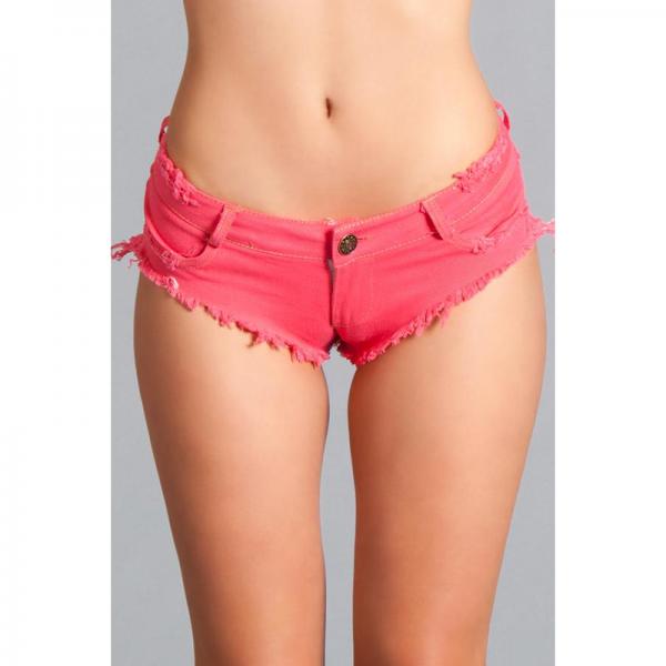 Sexy Cut Off Low Waist Denim Booty Shorts Hot Pink Small Sex Toy Product