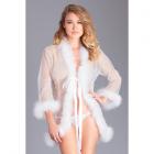 Sheer Short Length Robe With Marabou Feather Trim Sex Toy Product
