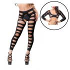 Black Variegated Holes Crotchless Legging Os Sex Toy Product