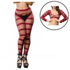 Burgundy Stripes Crotchless Legging Sex Toy Product