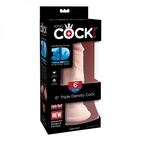 King Cock Triple Density 6 inches Dildo Beige Sex Toy Product