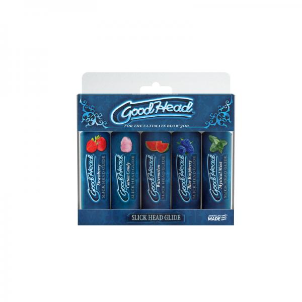Goodhead - Slick Head  Glide - 5 Pack - 1 Fl. Oz Strawberry, Cotton Candy, Watermelon, Blue Raspberr Sex Toy Product