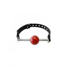 Ball Gag - Black With Removable Red Ball And Stainless Steel Rod Sex Toy Product