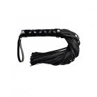 Short Leather Flogger With Studded Handle - Black Sex Toy Product