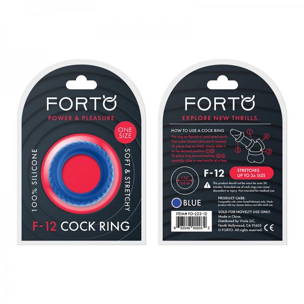 Forto F-12: 35 Mm 100% Liquid Silicone C-ring Blue Sex Toy Product