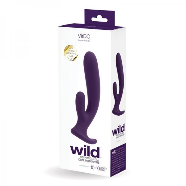 Vedo Wild Rechargeable Dual Vibe Purple Sex Toy Product