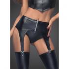 Noir Powerwetlook Garter Belt With Silver Zipper Xl Sex Toy Product